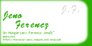 jeno ferencz business card